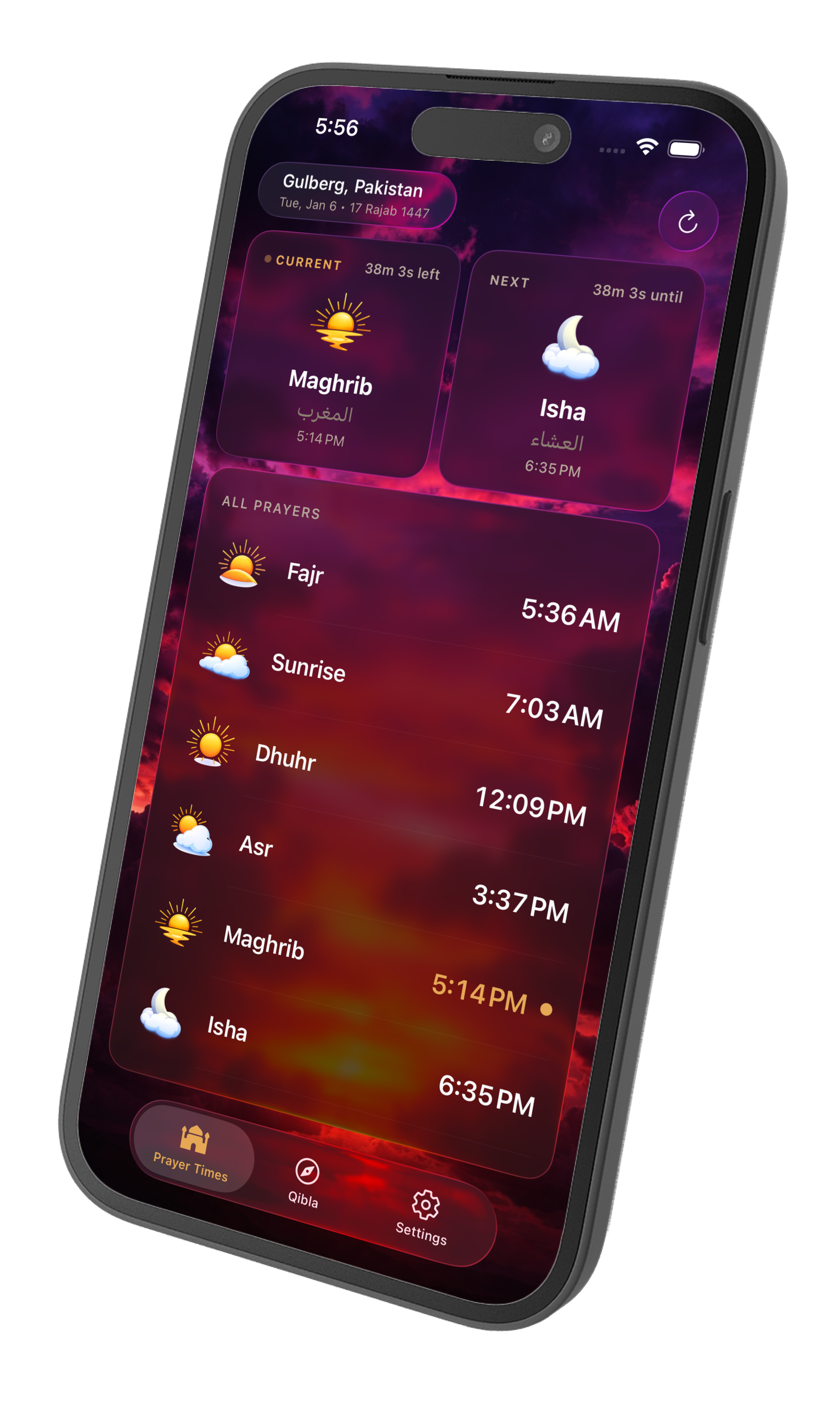Prayer Times App Screenshot
