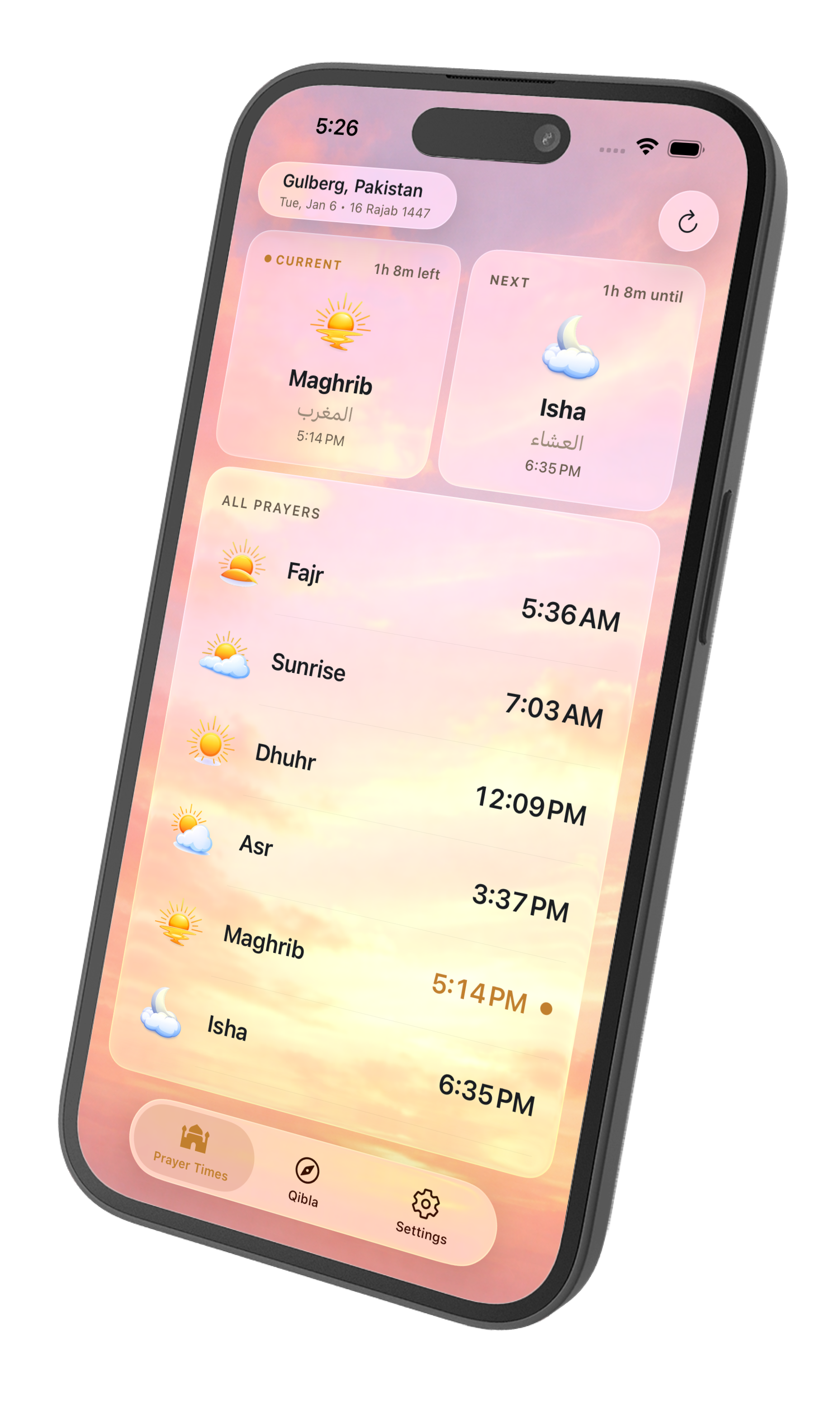 Prayer Times App Screenshot